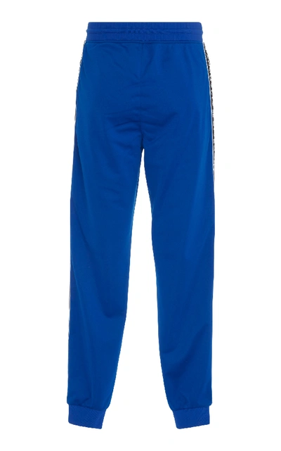 Shop Givenchy Windbreaker Logo Stripe Jersey Track Pants In Blue