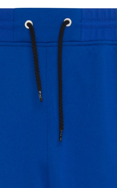 Shop Givenchy Windbreaker Logo Stripe Jersey Track Pants In Blue