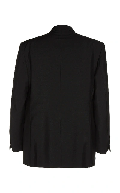 Shop Maison Margiela Zip-trimmed Mohair And Wool-blend Blazer In Black