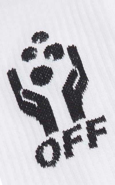 Shop Off-white Hands Off Cotton Socks  In White