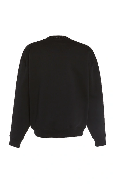Shop Acne Studios Flogho Logo Cotton-fleece Sweatshirt  In Black