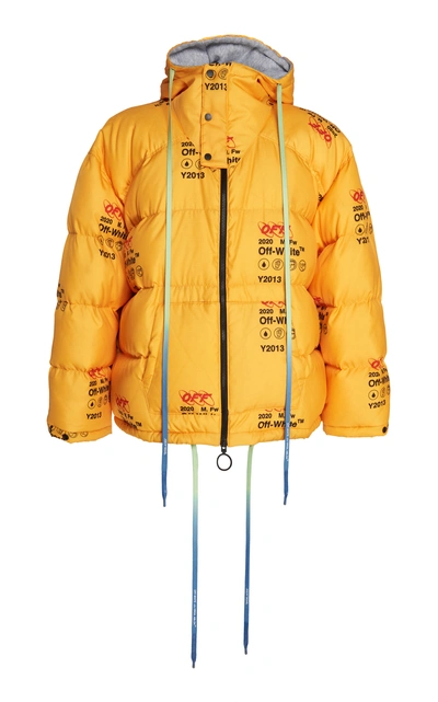 Shop Off-white Industrial Zipped Puffer Jacket In Yellow