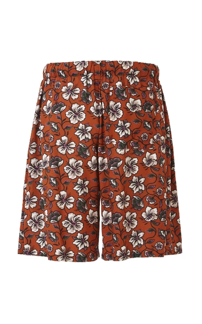 Shop Loewe Floral-print Drawstring Shorts In Multi