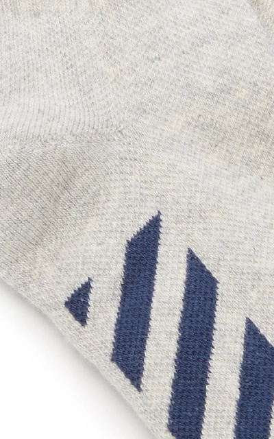Shop Off-white Striped Cotton-blend Sport Socks In Grey