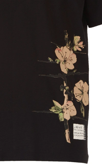 Shop Loewe Botanical-print Cotton T-shirt In Black