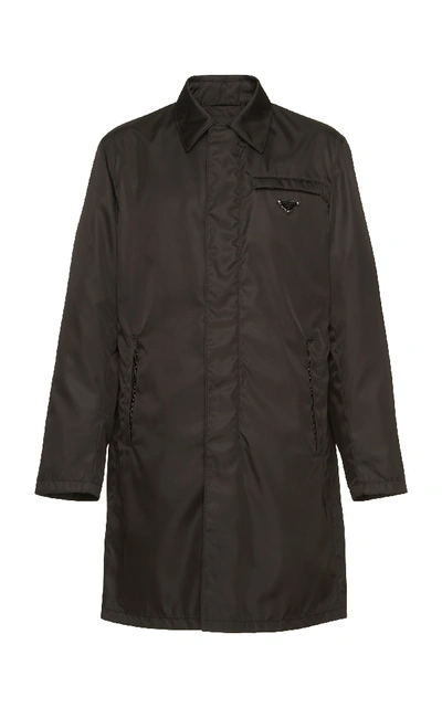 Shop Prada Black Nylon Zip-front Raincoat