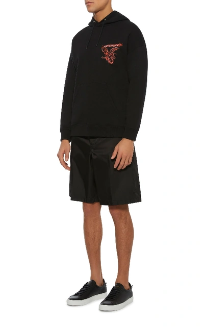 Shop Givenchy Graphic Cotton Hoodie In Black