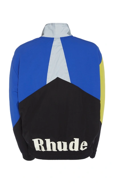 Shop Rhude Color Block Flight Jacket In Black