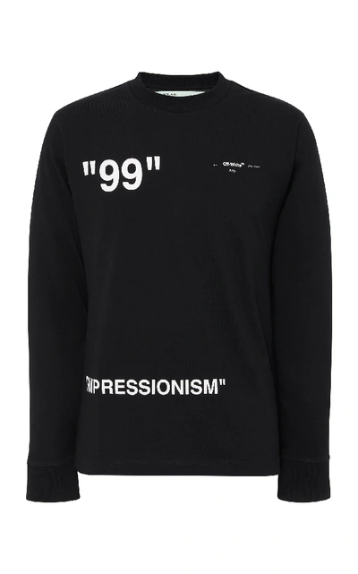 Shop Off-white Impressionism Printed Cotton-jersey T-shirt In Black