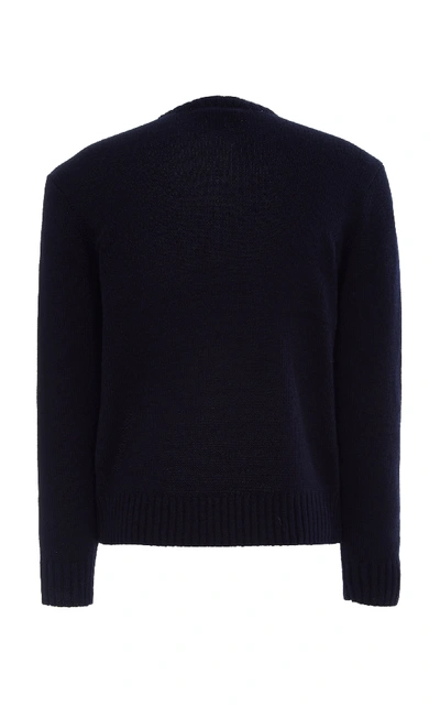 Shop Ralph Lauren Intarsia Cashmere Sweater In Navy