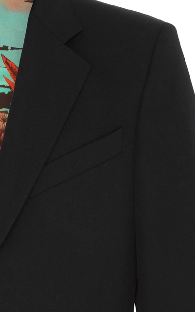 Shop Givenchy Printed-lining Crepe Blazer In Black