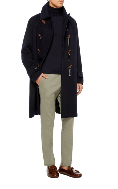 Shop Ralph Lauren Fintona Wool-melton Toggle Coat In Navy