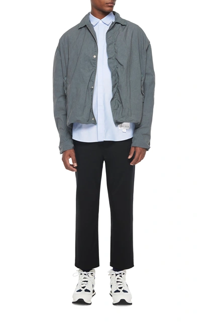 Oamc Crinkled-crepe Bomber Jacket In Grey | ModeSens