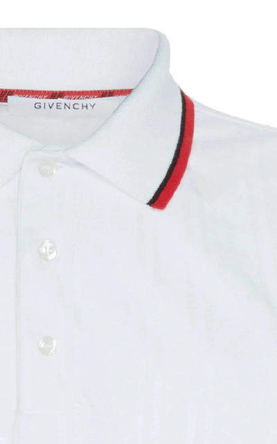 Shop Givenchy Striped-trim Cady Polo In White