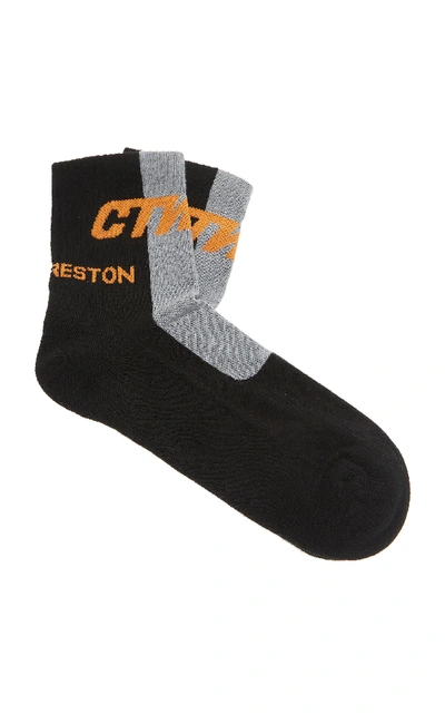 Shop Heron Preston Стиль Cotton-blend Socks In Black