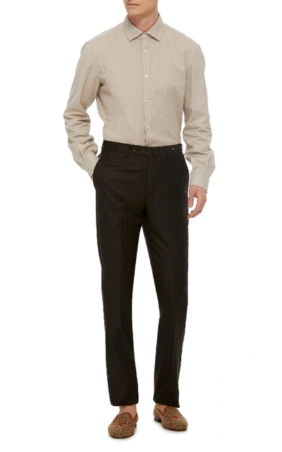 Shop Pt01 Flat-front Gentleman-fit Trousers In Brown