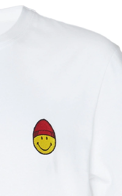 Shop Ami Alexandre Mattiussi Smiley Face Logo T-shirt In White