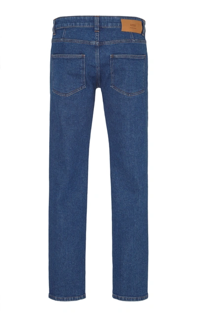 Shop Ami Alexandre Mattiussi Mid-rise Straight-leg Jeans In Blue