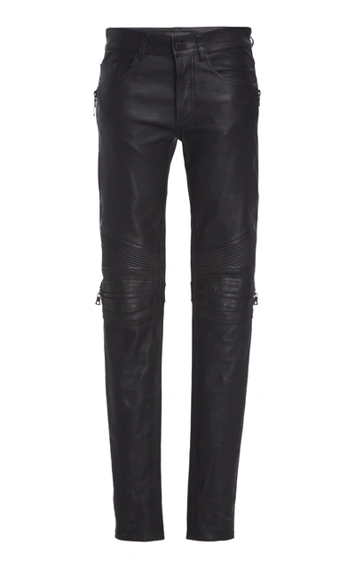 Shop Amiri Mx2 Leather Pants In Black