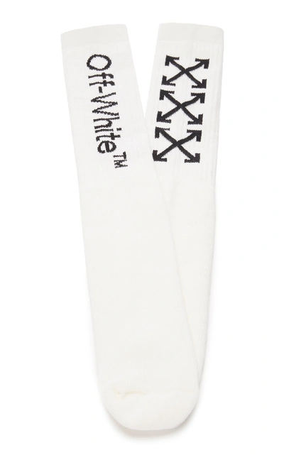 Shop Off-white Arrow Cotton-blend Socks In White