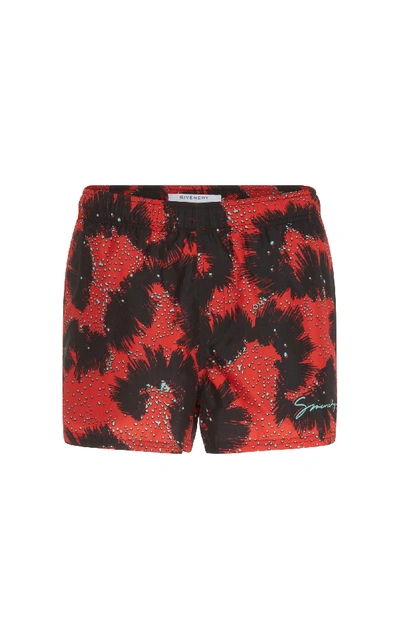 Shop Givenchy Tie-dye Swim Shorts In Red