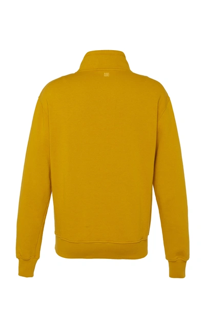 Shop Ami Alexandre Mattiussi High-neck Half-zip Sweatshirt In Yellow