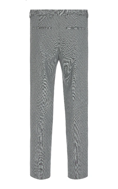 Shop Givenchy Crosshatch Straight-leg Wool-blend Trousers In Black
