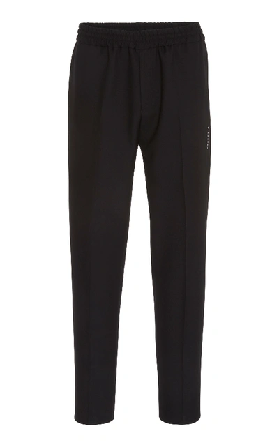 Shop Givenchy Striped Side Panel Wool Trousers In Burgundy