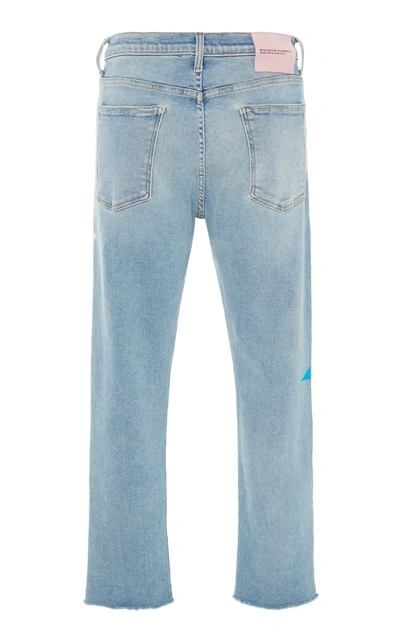 Shop Lost Daze Printed Straight-leg Jeans In Blue