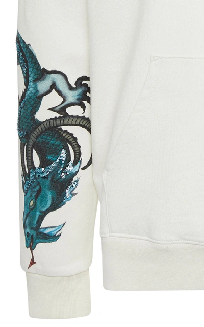 Shop Givenchy Capricorn Cotton Logo Hoodie In White