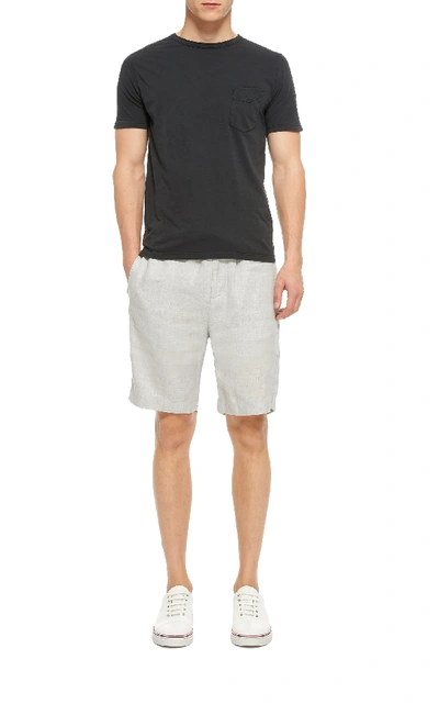Shop Frescobol Carioca Linen Sport Shorts In Grey