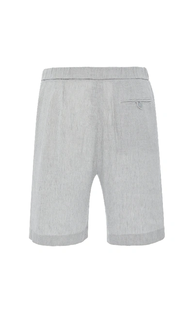 Shop Frescobol Carioca Linen Sport Shorts In Grey