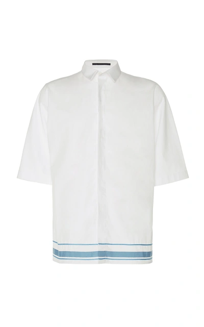 Shop Haider Ackermann Striped Cotton-poplin Shirt In White