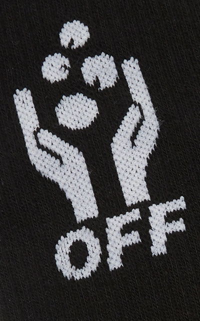 Shop Off-white Hands Off Cotton Socks In Black