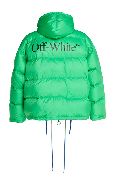 Shop Off-white Hooded Quilted Shell Down Coat In Green