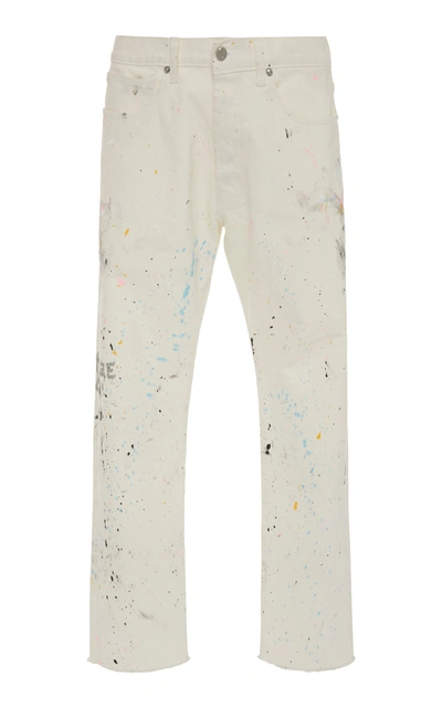 Shop Lost Daze Painted Distressed Straight Leg Jeans In White