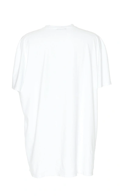 Shop Balmain Printed Logo Cotton T-shirt In White