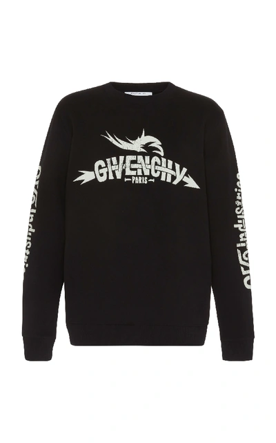 Shop Givenchy Graphic Embroidered Logo Sweatshirt In Black