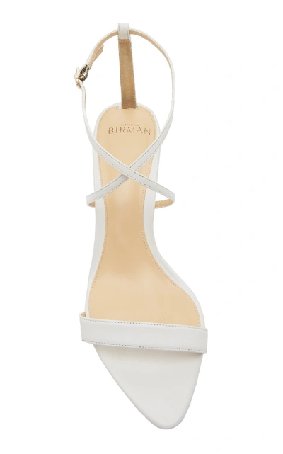 Shop Alexandre Birman Smart Cocktail Strappy Leather Kitten Heels In White