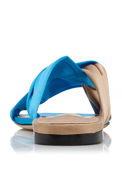 Shop Jimmy Choo Lela Satin Slides In Blue