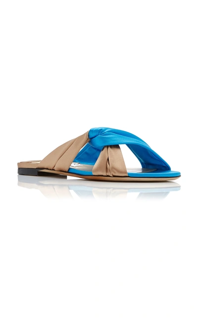 Shop Jimmy Choo Lela Satin Slides In Blue