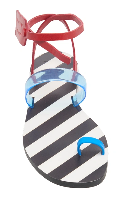 Shop Off-white Capri Color-blocked Leather And Pvc Sandals In Multi