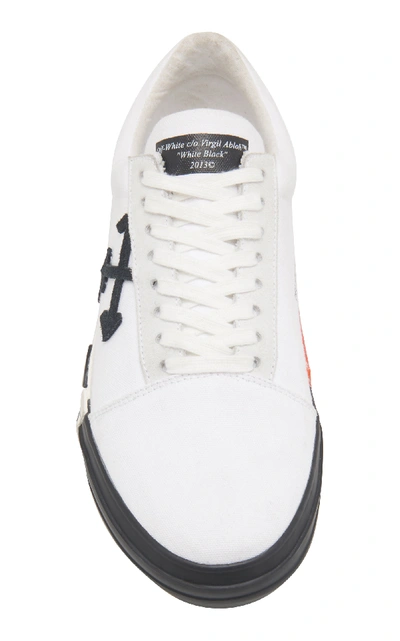 Shop Off-white Vulcanised Striped Low-top Leather Sneakers In White