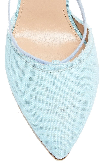 Shop Jacquemus  Tie-detailed Accent Heel Portofino Pumps In Blue