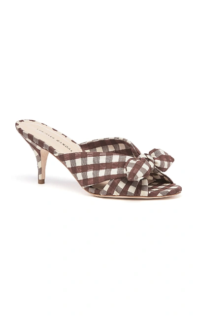 Shop Loeffler Randall Luisa Knotted Kitten-heel Sandals In Brown