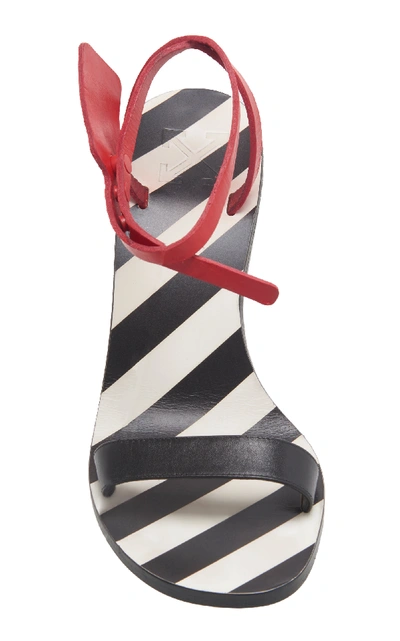 Shop Off-white Capri Zip Tie-embellished Leather Sandals In Black