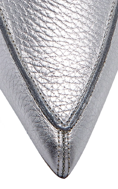Shop Nicholas Kirkwood Beya Slingback Leather Flats In Silver