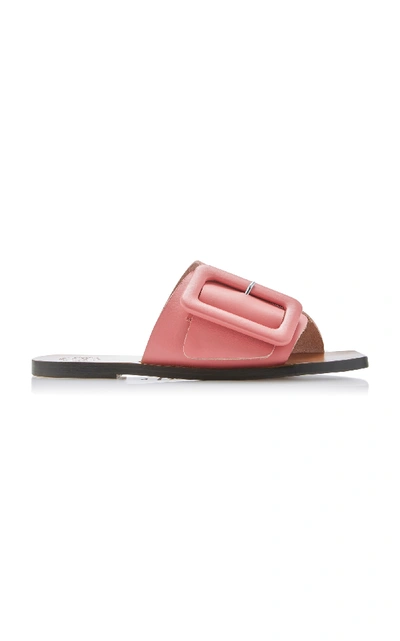 Shop Atp Atelier Ceci Buckled Leather Slides In Pink