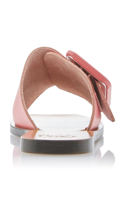 Shop Atp Atelier Ceci Buckled Leather Slides In Pink