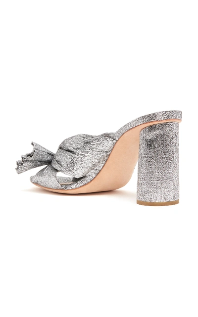 Shop Loeffler Randall Penny Pleated Knot Mules In Silver